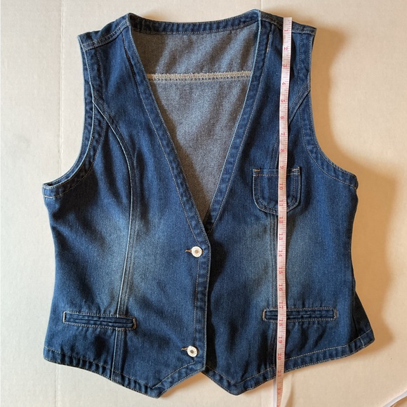 Denim Vest with Button Closure - Picture 3 of 4